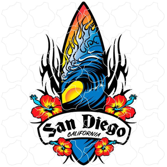 San Diego, CA Tribal Surfboard