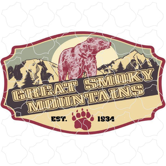 Great Smoky Mountains Vintage Red Bear