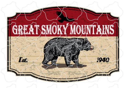 Great Smoky Mountains Wide Red Bear Sign