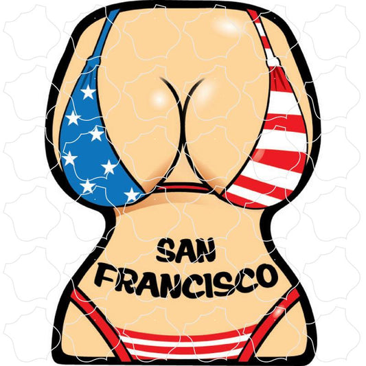 San Francisco, CA Flag Bikini Front Torso