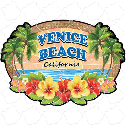 Venice Beach Wicker Hibiscus Oval