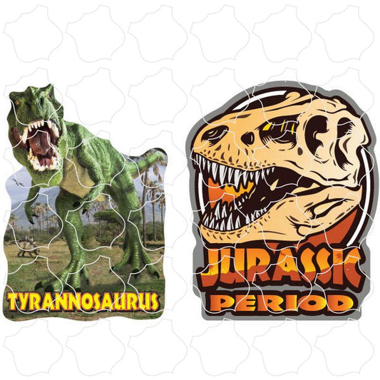 Novelty T-Rex and Jurassic Period Skull 2 Up Sticker Sheet