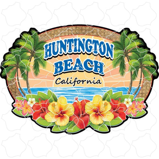 Huntington Beach, CA Wicker Hibiscus Oval