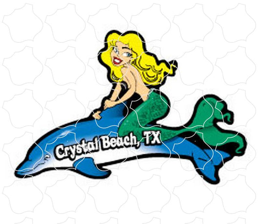 Crystal Beach, TX Mermaid on Dolphin