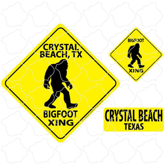 Crystal Beach, TX Bigfoot Beware Crossing Signs