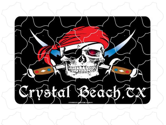 Crystal Beach, TX Skull Cross Swords