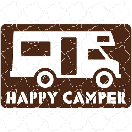 Novelty Happy Camper Brown Sign