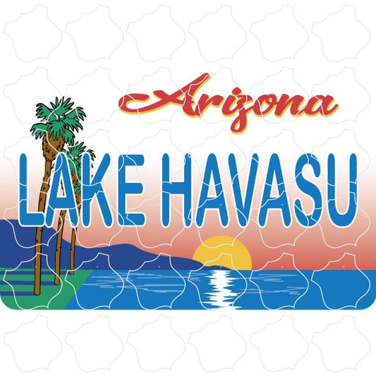 Lake Havasu Arizona Palm Sunset License Plate