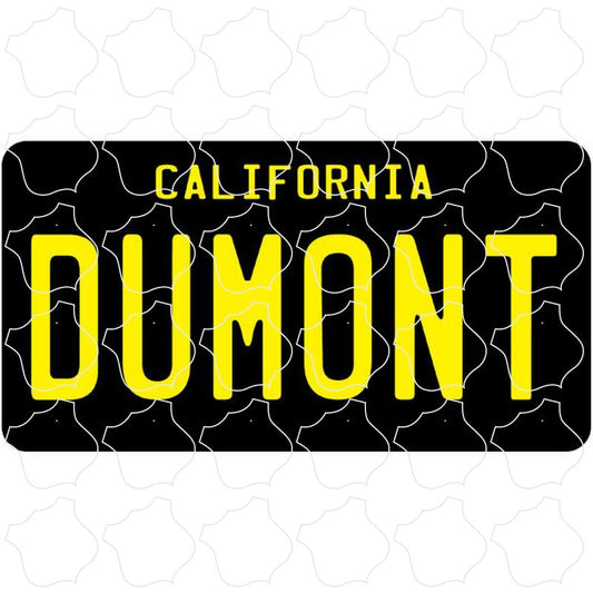 Dumont Black License Plate