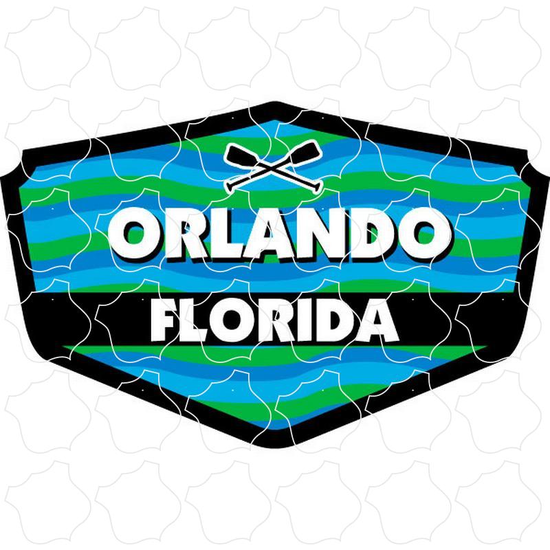 Orlando, Florida Blue & Green Wavy Shield