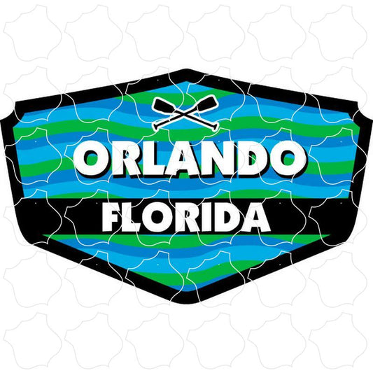 Orlando, Florida Blue & Green Wavy Shield