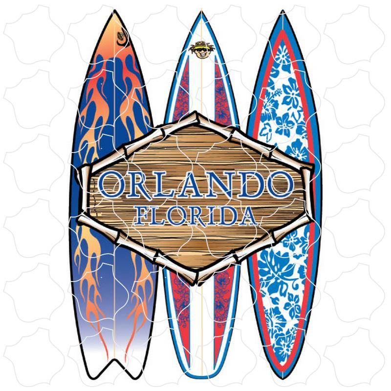 3 Surfboards Wood Sign Orlando, FL 3 Surfboards Wood Sign