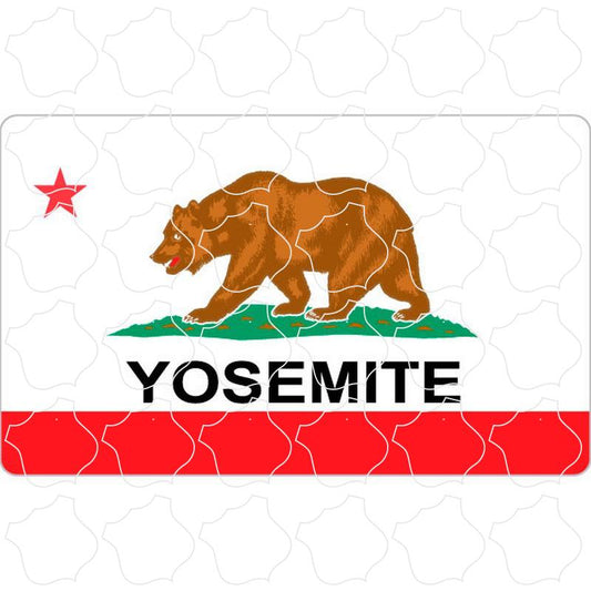 Yosemite, CA California Flag