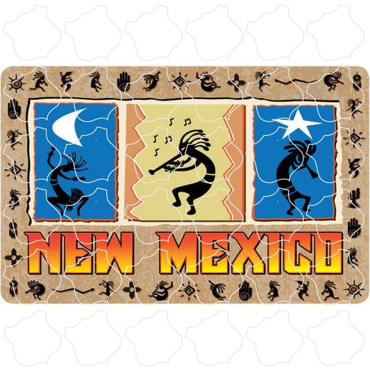 New Mexico 3 Kokopelis & Boarder Rectangle