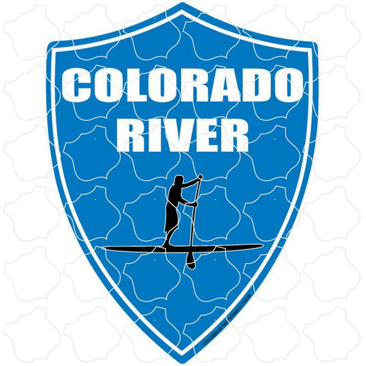 Paddleboard Blue Vertical Colorado River, Stand Up Paddleboard Blue Vertical Shield