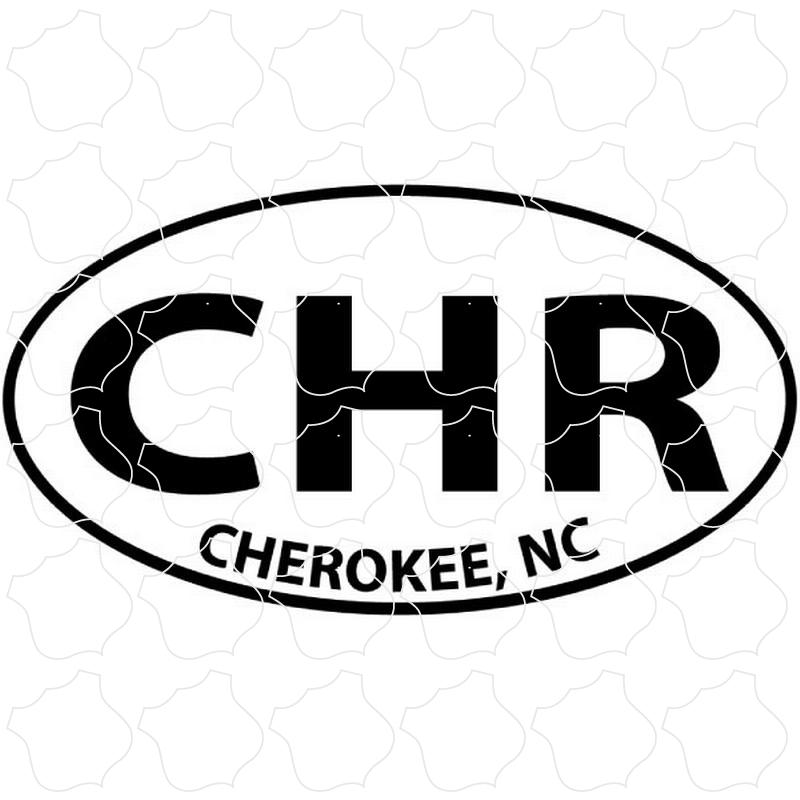 Cherokee, NC Cherokee, NC CHR Black & White Euro Oval