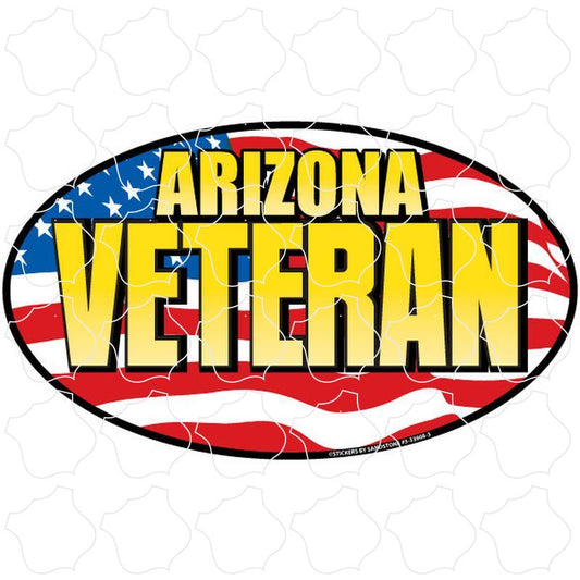 Arizona Veteran Wavy Flag Oval