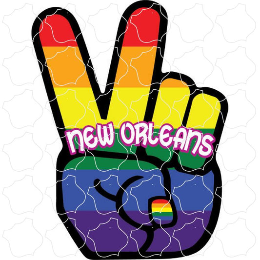 New Orleans, LA Rainbow Peace Fingers