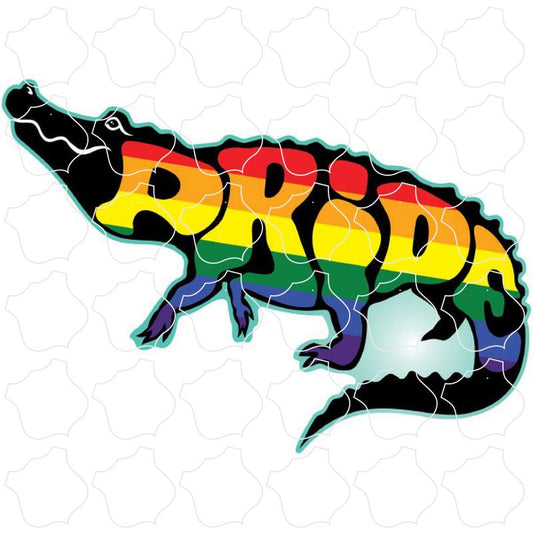 Rainbow Pride Alligator .