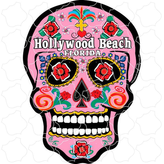 Hollywood Beach FL Pink Sugar Skull