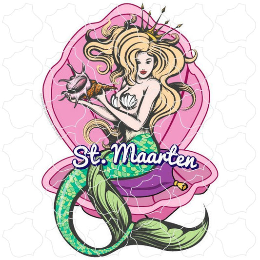 St Maarten Mermaid In A Shell