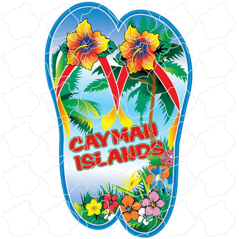 Cayman Islands Flip Flops with Flowers