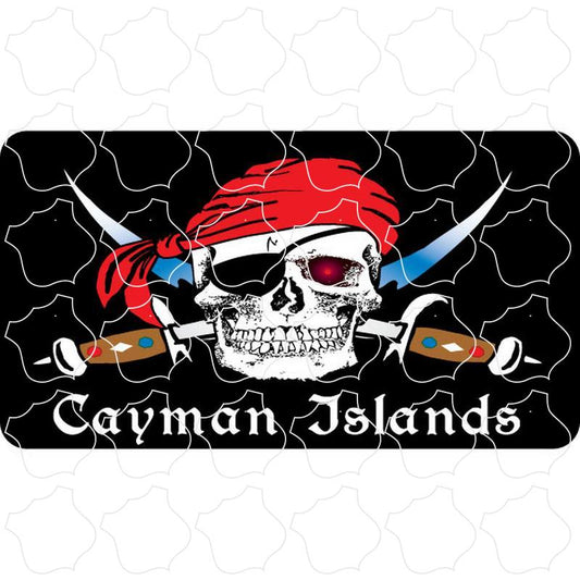 Cayman Islands Skull Cross Swords Horizontal