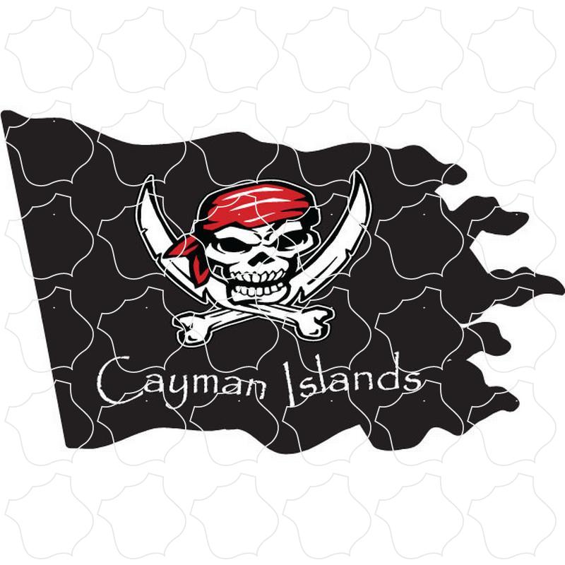 Cayman Islands Wavy Pirate Flag