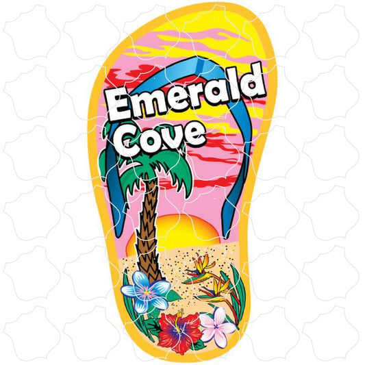 Single Palm & Sun Flip Flop Emerald Cove Single Palm & Sun Flip Flop