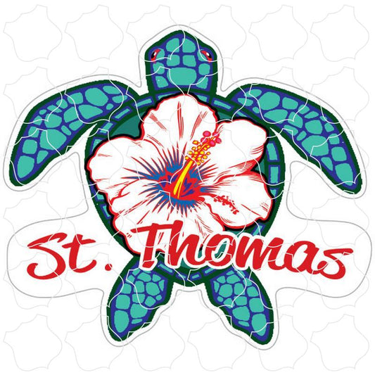 St. Thomas Blue Turtle White Flower