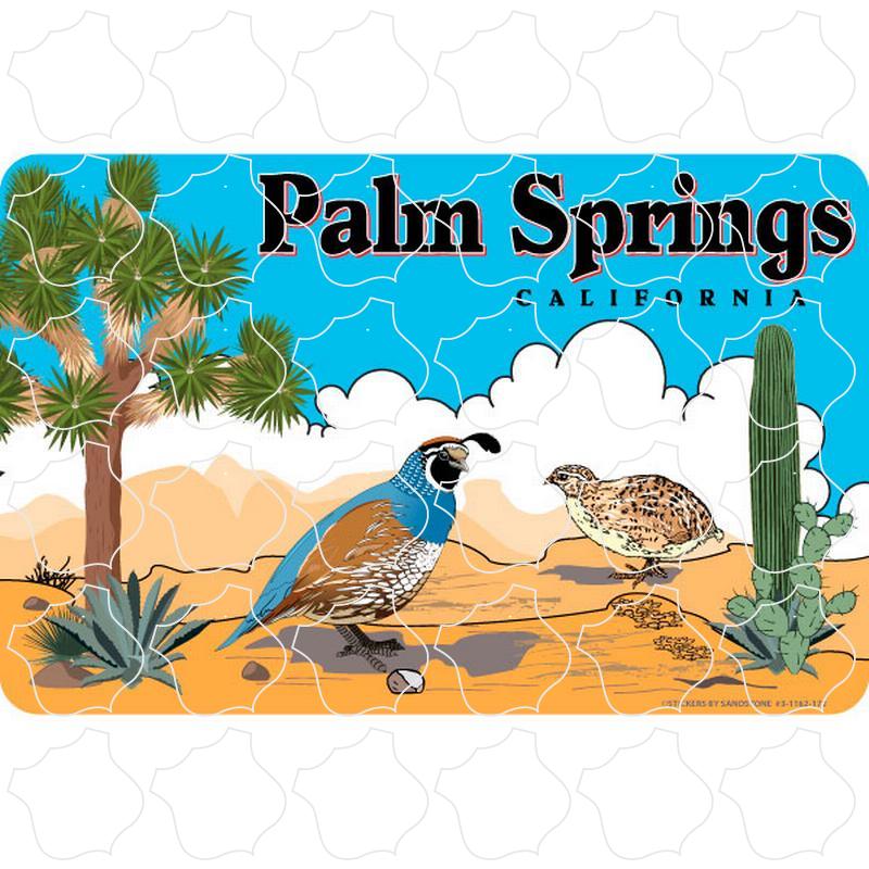 Palm Springs California Quail Desert Scene