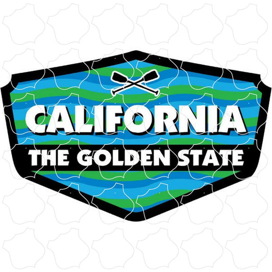 California Blue Green Wavy Shield