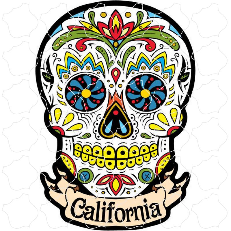 California White Banner Sugar Skull