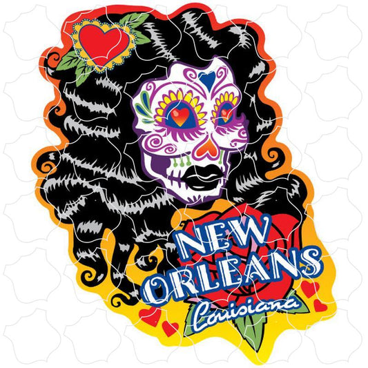 New Orleans, LA Black Hair Sugar Skull