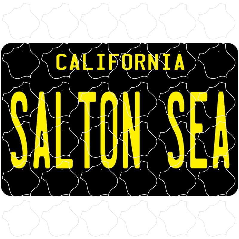 Salton Sea Black License Plate