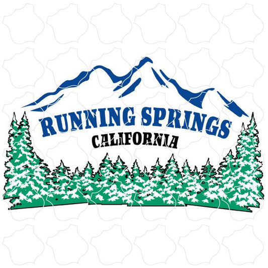 Running Springs, California Snowy Mountains & Pine Trees