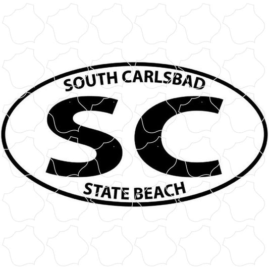 BW Euro South Carlsbad State Beach, CA Black & White Euro Oval