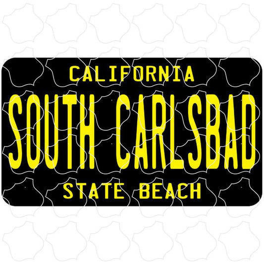 South Carlsbad State Beach, CA Black License Plate