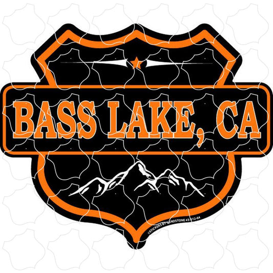 Bass Lake, CA Black & Orange Mountain Shield