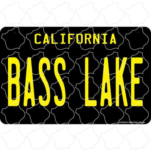 Bass Lake, CA Black License Plate