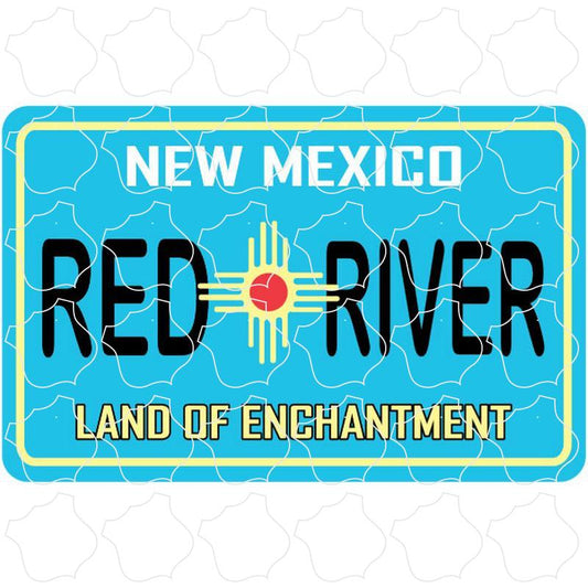 Red River, New Mexico Blue License Plate