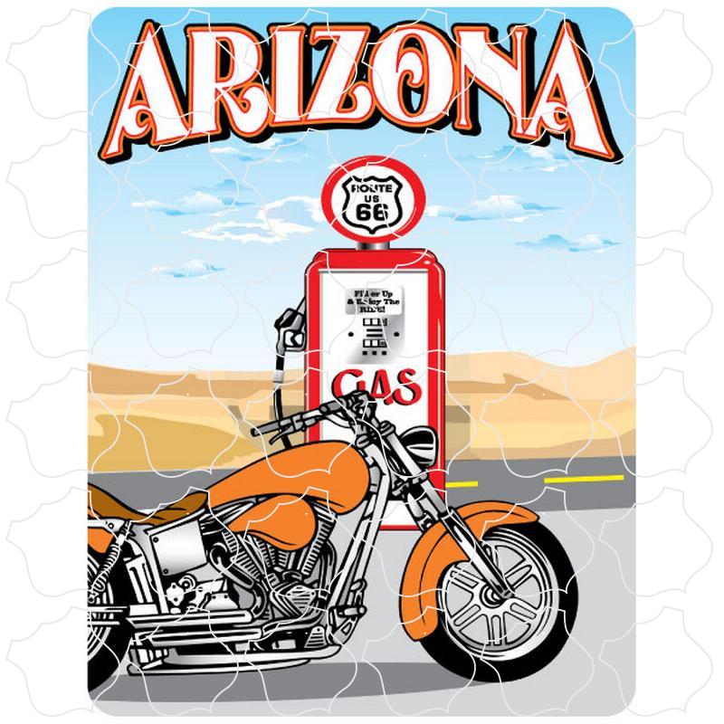 Route 66 Gas Pump & Motorcycle