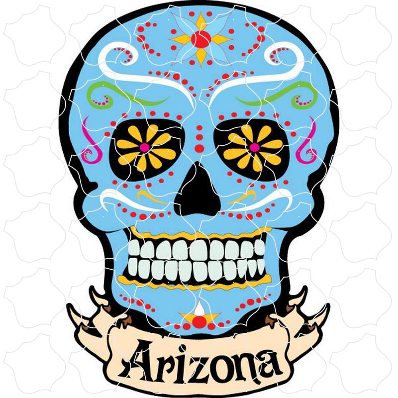 Arizona Blue Banner Sugar Skull