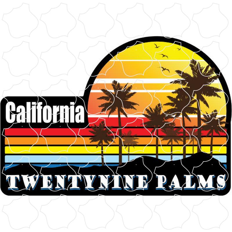 Twentynine Palms, CA Colorful Palm Sunset