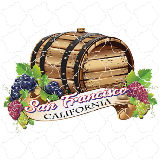 California Grapes Wine Barrel