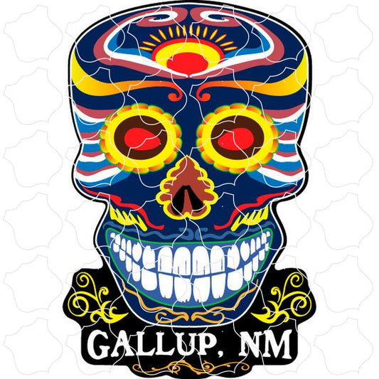 Gallup, NM Blue Colorful Skull