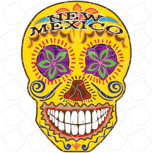 New Mexico Yellow Sugar Skull