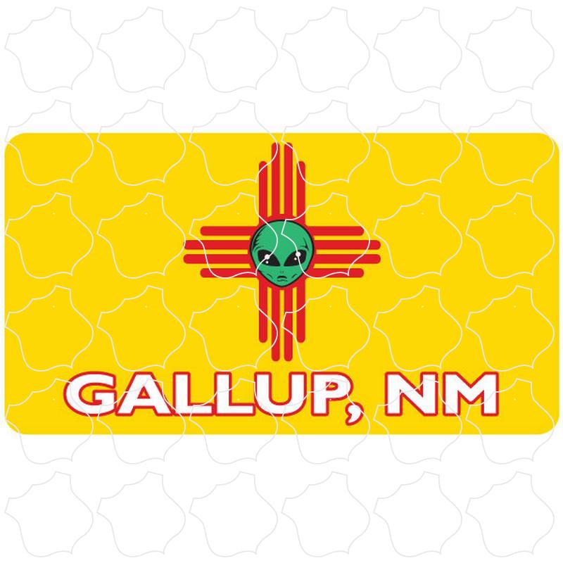 Gallup, NM Alien Head New Mexico Flag