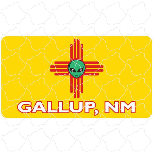 Gallup, NM Alien Head New Mexico Flag