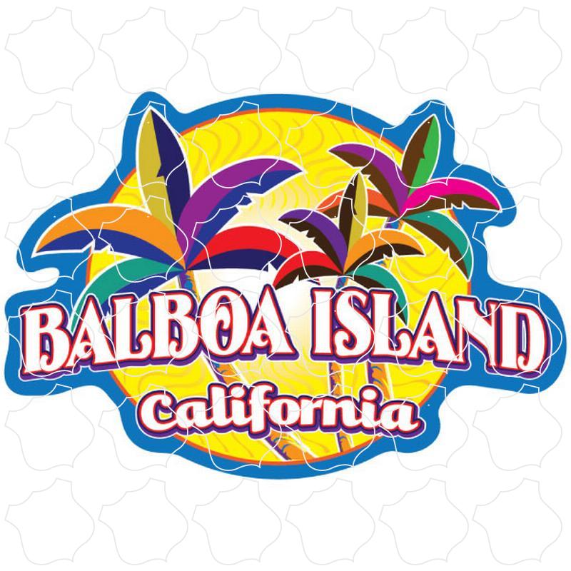 Balboa Island, CA Festive Colored Palms